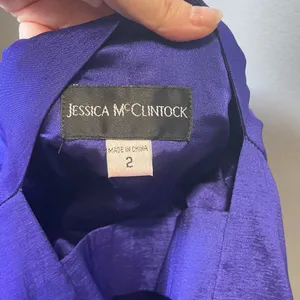 Jessica McClintock Vintage Women's Violet Ruffled Strapless‎ Mini Dress Size 2 thumbnail 4