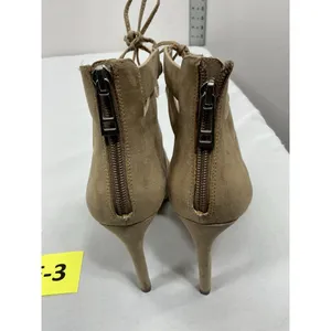 Womans Charles By Charles David Stiletto Sandals 6 M Beige Strappy Open Toe Zip thumbnail 5