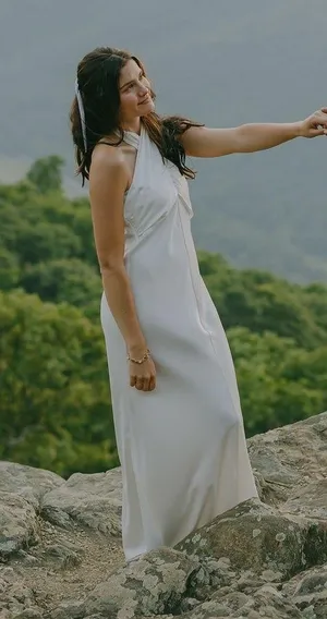 Francesca's Clara Criss-Cross Halter Wedding Dress thumbnail 3