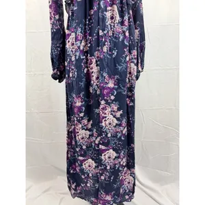 Altar’d State Boho Maxi Dress M Floral Navy Empire Waist Fairy Whimsgoth thumbnail 4