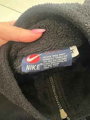 Vintage Nike Black Fleece Quarter Zip Pullover Size Medium thumbnail 3