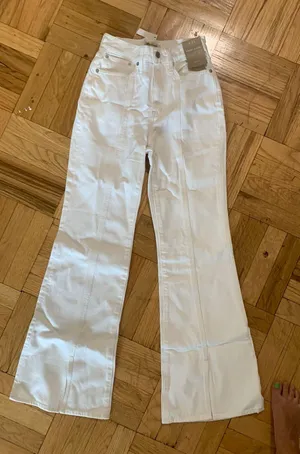 Madewell Jeans Baggy Flare White thumbnail 1