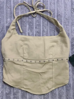 Wild Fable Studded Corset Top — Off-White — Size XS thumbnail 1