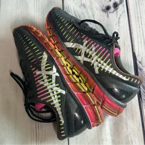 Asics‎ Gel Quantum 360 Athletic Running Shoes Women Sz 8 T5J6N Purple Pink Neon thumbnail 5