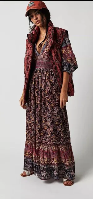 Free People Golden Hour Border Maxi Dress thumbnail 1