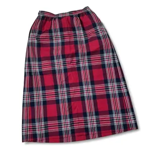Pendleton Plaid Wool Skirt Size‎ 10 Red Navy White Pleated Midi Preppy thumbnail 2