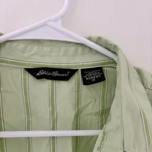 Eddie Bauer green striped button up shirt thumbnail 2