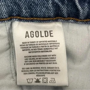 AGOLDE 90's Denim Mini Jean Skirt High Waisted Blue Cotton Festival Size 24 thumbnail 10