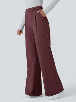 NEW Halara Flex DayStretch High Waisted Pocket Work Flare Pants Size XL Mahogany thumbnail 2