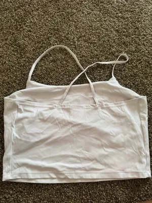 Gym shark white tank top thumbnail 2