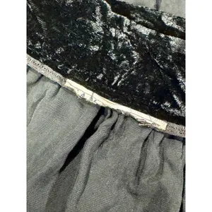 Black Crushed Velvet Midi Skirt Dark Romantic Whimsigoth XS thumbnail 4