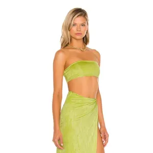 Superdown Karolyna Bandeau Top Small Green Y2K Strapless Crop Festival Clubwear thumbnail 8