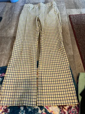 Spanx perfect kick flare in Dijon jacquard plaid ponte pants thumbnail 4