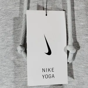 Nike Yoga‎ Women's Dri-Fit Gray Cropped Hoodie Sweatshirt Training XL thumbnail 7
