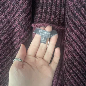 Lisa Rinna Collection Women Large Red‎ Maroon Wrap Cardigan Chunky Sweater thumbnail 6