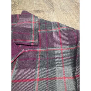 Pendleton 49er Jacket Plaid Vintage 1950s Merino Wool Button Purple Wine Red XL thumbnail 3