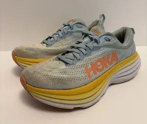 HOKA One One Bondi 8 Womens 7B Yellow Running Shoes Cushioned Athletic Sneakers thumbnail 1