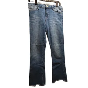 Free‎ People Mid Rise Raw Hem Flare Jeans Medium Wash Blue W28 61855-16515125 thumbnail 2