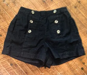 American Eagle linen blend black XXS sailor shorts thumbnail 1