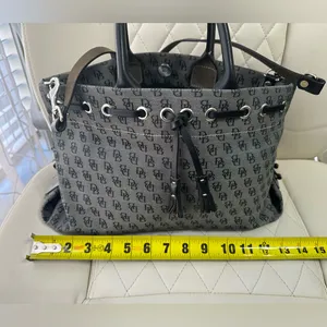 Dooney & Bourke Monogram Signature Tassel Tote Vintage purse thumbnail 7