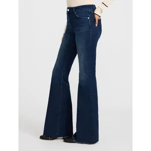 Express Mid Rise Flare Jeans‎ Dark Wash Ultra Stretch Size L Regular thumbnail 4
