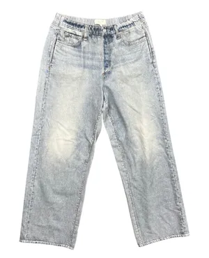 Rag & Bone Miramar Wide Leg Trompe L'oeil Sweatpant Jeans Light Wash L thumbnail 1