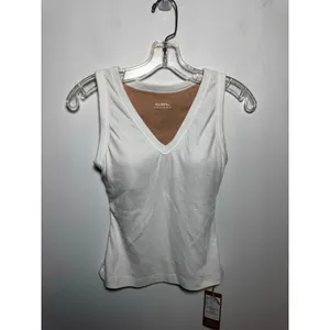 OGL Move Womens White Ribbed V-Neck Tank Top Sleeveless Camisole Knit Shirt XS thumbnail 2