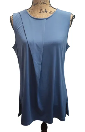 Banana Republic Blue Sleeveless V-Neck Tunic Top Size‎ L thumbnail 1