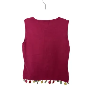 Vintage Pink Boxy Asymmetrical Geometric Sleeveless Top M/L Abstract Art to Wear thumbnail 2