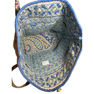 Vera Bradley Capri Blue Tic Tac Tote Quilted Paisley Shoulder Bag Large Retired thumbnail 5