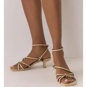 Dolce Vita x Anthropologie Black Neutral Bev Braid Kitten Heels NEW Size 6.5 thumbnail 5