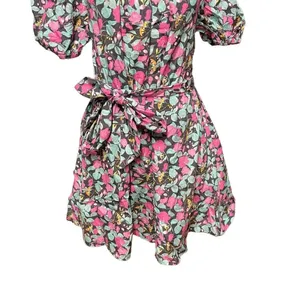 Roller Rabbit Manusa Ainsley Mini Dress‎ Black Floral Print Size Large thumbnail 5