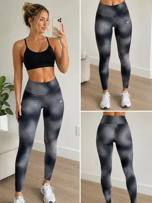Nike One Dri-FIT High Rise Ombre Leggings Gray Black Workout Running XS thumbnail 2