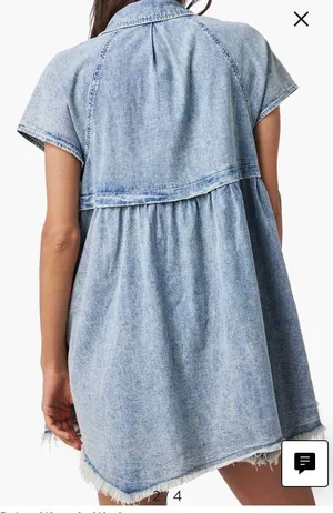 Free People Ronnie Denim Mini Shirtdress thumbnail 3