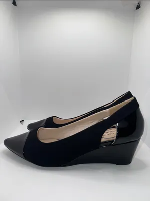 LifeStride MINA Wedge Heels Women’s 6 Vegan Patent & Matte Black thumbnail 3