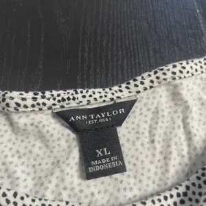 Ann Taylor Womens Black White Polka Dot Ruched Tank Top Tunic XL Sleeveless thumbnail 2