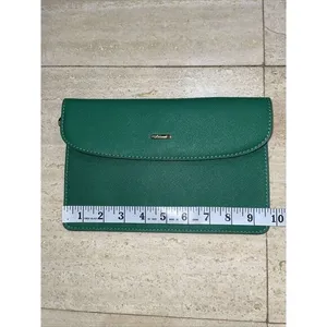 LOVEVOOK Green Synthetic Saffiano Leather Clutch Wristlet‎ No Handle 9.5x6.5" thumbnail 5