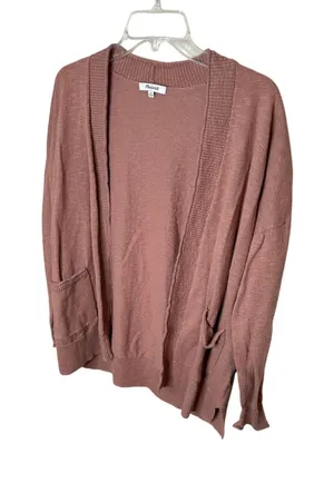 Madewell Cardigan Sweater Dusty Rose Open Front M‎ thumbnail 1