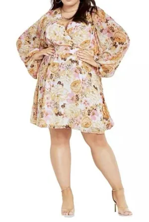 City‎ Chic Womens Juliet Floral Print Mini Dress Feminine Romantic Cottagecore thumbnail 1