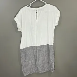 Garnett Hill Linen Color Block Relaxed Fit Shift Dress thumbnail 5