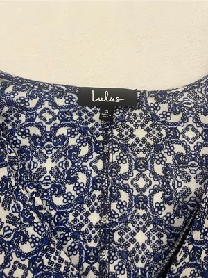 Lulus Blue & White Tile Print Maxi Dress - Small thumbnail 3