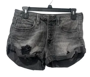 Free People We the Free Jean Shorts Button‎ Fly Distressed Women's Size 2… thumbnail 1