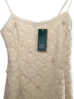 Wild Fable Crochet Mini Dress Cream Shell Detail Small NWT thumbnail 6
