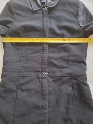 Vintage 90s Express World Brand Black Trench Coat Dress Jacket Women's 5/6 Small thumbnail 6