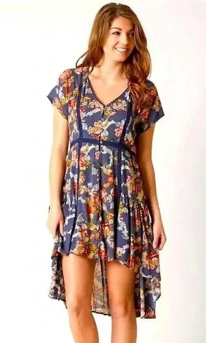 NWT Miss Me blue floral dress Size S thumbnail 1