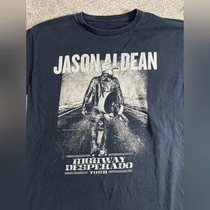 Jason Aldean Shirt Highway Desperado Tour Concert Tee Black Double Sided Medium thumbnail 5
