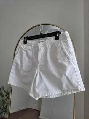 Vintage Polo Jeans Ralph Lauren White Cotton Twill Shorts Size 6 Y2K thumbnail 2