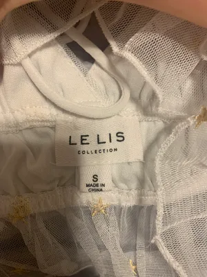 Le lis White star Puff Sleeve crop top thumbnail 6