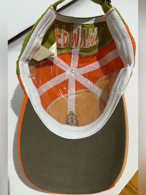 NWT FP Movement by Free People Orange and Olive Embroidered Logo Cap thumbnail 10
