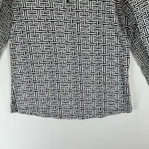 IBKUL Womens Small Black White Greek Key Quarter Zip Sun Shirt Long Sleeve UPF50 thumbnail 8